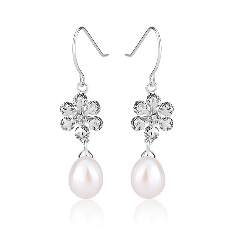 925 sterling silver statement vintage wedding diamond and pearl bridal wedding earrings