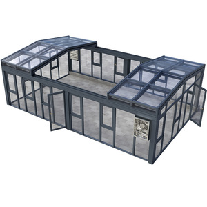 Véranda à double vitrage, verre Low-E, toit en arc, design contemporain, villa, utilisation extérieure - Product Image 1
