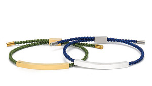 Custom Statement Jewelry Bar Engravable Adjustable Colorful Braided <b>Rope</b> <b>Bracelet</b> for Men Women - Product Image 5
