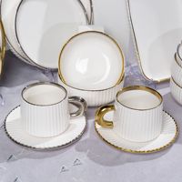 Ensemble de vaisselle en céramique, vaisselle royale européenne, blanc, 16 pièces, service de table en porcelaine de luxe
