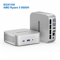 Mini desktopcomputer AMD Ryzen 6600H LPDDR5 RAM NVMe SSD Triple Monitor Mini PC Windows 11 Pro/Linux voor thuis/zakelijk/gaming