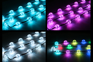 ไฟ LED ทรงกลม SHIJI <span class=keywords><strong>Madrix</strong></span> DC24V UCS1903 ขนาด 35 มม. แบบพิกเซล RGB สีเต็มรูปแบบ กันน้ำกลางแจ้ง IP67 สำหรับตกแต่งในเทศกาล ควบคุมผ่านแอป - Product Image 3