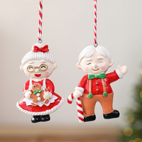 Nouveaux Ornements Pendentifs Père et Mère Noël 2026 en Résine – Décorations de Noël pour Arbre et Murs