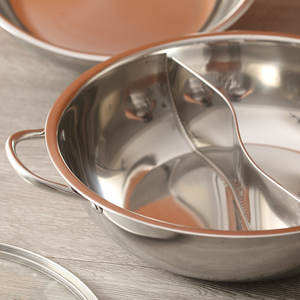 Marmite à <span class=keywords><strong>fondue</strong></span> grande capacité en acier inoxydable 201, design moderne, ustensile de cuisine, marmite Shabu Shabu pour cuisinière à <span class=keywords><strong>induction</strong></span>, soupe et légumes - Product Image 2