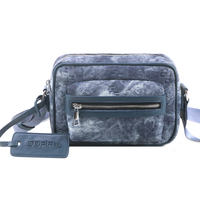 Tas Selempang Pria Denim Vintage Custom Logo, Tas Kamera Embossed GF, OEM ODM, Warna Pantone Tersedia dalam 5 Warna