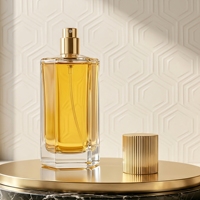 Flacon de parfum de luxe en or hexagonal, nouveau design, bouchon magnétique, boîte cadeau personnalisée, flacons de parfum vides transparents