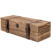Boîte cadeau à vin en bois rustique vintage porte-bouteille unique verrouillage loquet sangles en cuir pour mariage pour le stockage de bière Champagne