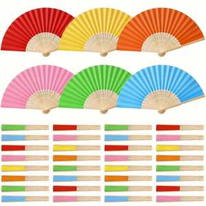 Éventail Peint à la Main Personnalisé 8 Pouces Mariages Écologique Bambou Design Art Populaire Cadeaux Promotionnels d'Entreprise Classique Traditionnel - Product Image 3
