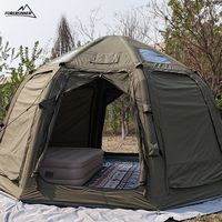 Tente de camping gonflable spacieuse FR grand format OEM/ODM avec fenêtres en maille pour ventilation, abri dôme extérieur
