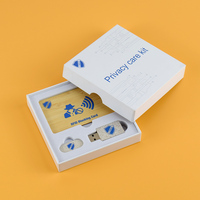 Ensemble cadeau de sécurité 3 en 1 avec logo personnalisé, portefeuille, sac à main, blocage de données RFID sans contact, blocage de webcam, gadgets technologiques