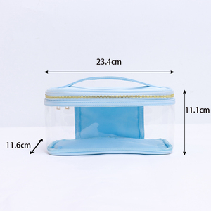 Borse con Cerniera Trasparenti in PVC Impermeabile RTS, 8 Colori, <span class=keywords><strong>Grande</strong></span> <span class=keywords><strong>Borsa</strong></span> da Viaggio per Toilette, <span class=keywords><strong>Organizer</strong></span> Cosmetico, <span class=keywords><strong>Borsa</strong></span> per il Trucco da Donna - Product Image 5