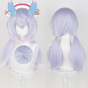 Peluca Sigewinne al por Mayor para Cosplay, 55 cm de Largo, Azul Claro Mixto, Genshin Impact Fontaine, Anime, Sintética, Resistente al Calor - Product Image 1