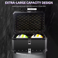 Boîte à bagages pour moto Nmax, 65L, étanche, anti-poussière, anti-pression, en alliage d'aluminium, avec doublure en PU, plaque de fond amovible