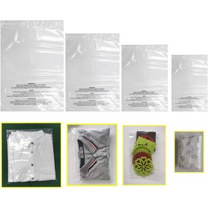 ถุงพลาสติกใส LDPE แบบปิดผนึกเอง ขนาด 6x9 8x10 9x12 11x14 นิ้ว พร้อมฉลากเตือนสำหรับบรรจุภัณฑ์เก็บของ - Product Image 2