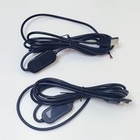 Câble de commande tactile USB 5V 2M 2A avec interrupteur marche/arrêt, blindage tressé et gaine PVC pour ruban LED