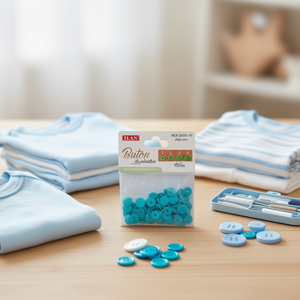 Bottoni a pressione in plastica Ilan 12mm blu piscina 20 pezzi per abbigliamento neonato - Product Image 3