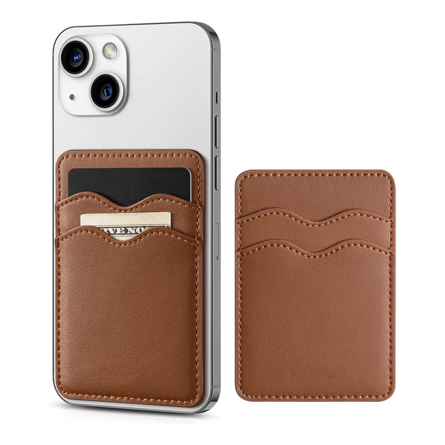 Custom Leather Phone Card Holder Unisex Detachable Mobile Phone Wallet with Magsafe for Apple iPhone