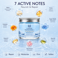 Soin Coréen pour la Peau : Baume au Suif et au Miel au Tripeptide-1 de Cuivre, Réparation Profonde Anti-Âge, Hydratant Visage au Peptide Bleu pour Raffermir 70g