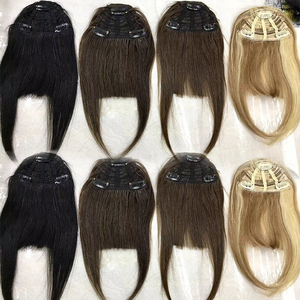 Letsfly - Flequillo de Pelo con Clip 4 #   Extensiones de Cabello Humano Virgen Brasileño Liso, Trama de Cabello 100% Humano Flexible - Product Image 1