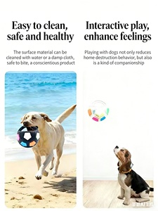 Dayanıklı Lateks Evcil Hayvan Futbol Topu Oyuncağı, Saplı Ses Çıkaran İnteraktif Köpek Oyuncağı, Çiğneme, Getirme ve Açık Hava Eğitimi için - Product Image 4