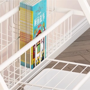 Childrens Bookshelf Metal 33x15x85cm Five Layers Standing Type Storage Organizer For Bedroom Toy Shelf With Bins - Product Image 3