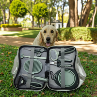 Ensemble de toilettage pour chiens 8 en 1 avec logo personnalisé, kit de toilettage pour chiens en acier inoxydable, brosses durables pour chats