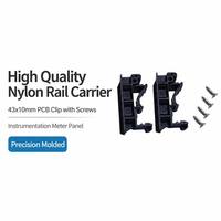 Support de montage sur rail DIN en nylon 43x10mm avec 4 vis pour montage sur panneau rail DIN 35mm
