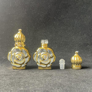 In Stock 10ml Portable Gold Plated Roll on Glass <strong>Bottle</strong> Refillable Mini Essential Oil &amp; Perfume Roller - Product Image 2