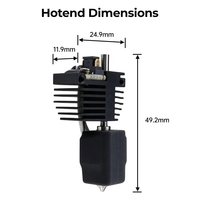 Nosel FLASHFORGE Creator5 / Creator5 Pro, Maks 320 ℃   Hotend Suhu Tinggi, Nosel yang Diperkeras 0,25/0,4/0,6/0,8mm untuk C5/C5 Pro