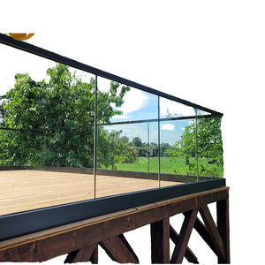 Accessoire de mains courantes d'escalier en aluminium à canal en U avec balustrade en verre sans cadre avec matériau en PVC - Product Image 4