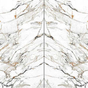 Dalles en pierre frittée Calacatta Gold 12 mm, design d'intérieur moderne, marbre en porcelaine, quartz artificiel, grande dalle, poli et soyeux - Product Image 2