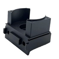 Support de montage en aluminium anodisé noir usiné CNC sur mesure en forme de U, base de fixation de précision pour équipement d'automatisation