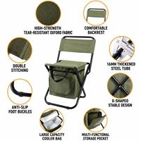 Chaise pliante portable 3-en-1 avec glacière intégrée 10L et doublure isolante premium pour camping, pêche, plage, jardin - Durable et légère