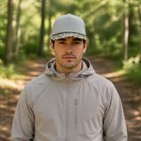 Casquette de baseball à visière plate avec logo personnalisé, visière camouflage, 100% polyester respirant découpé au laser, casquette de sport réglable pour l'extérieur, vente en gros