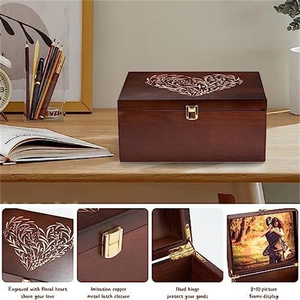 <span class=keywords><strong>Cajas</strong></span> <span class=keywords><strong>de</strong></span> Recuerdos <span class=keywords><strong>de</strong></span> <span class=keywords><strong>Madera</strong></span> Grabadas Más Grandes con Tapas con Bisagras, Marco <span class=keywords><strong>de</strong></span> Fotos, Color Personalizable, Logotipo, Caja <span class=keywords><strong>de</strong></span> Almacenamiento Decorativa Reutilizable - Product Image 3