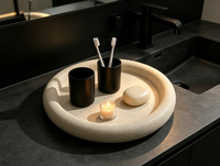 Plateau rond en résine pour vanité, vente en gros directe usine, porte-savon décoratif pour salle de bain, plateau de rangement pour bijoux, pour hôtel et décoration intérieure