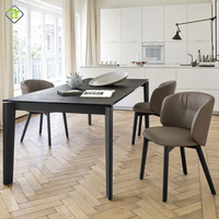 Ensemble de table de salle à manger extensible moderne de luxe meubles de cuisine rétractables table de salle à manger extensible en pierre frittée avec dessus en marbre