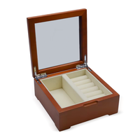 Boîte à bijoux en bois de rose moderne, écologique et luxueuse, personnalisée, avec miroir en verre, pour les cadeaux de mariage des couples