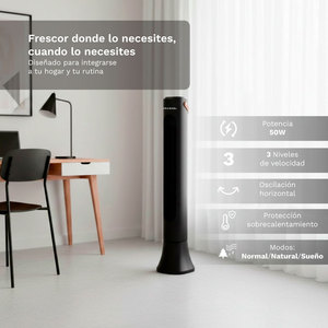 Ventilatore a torre Grunkel da 50 W, 3 velocità, oscillante, per la circolazione dell'aria - Product Image 6
