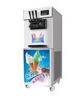 Machine à crème glacée professionnelle en acier inoxydable avec compatibilité fruits et lait, haute puissance 2300W, usage commercial