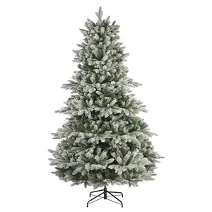 Coperta su misura all'ingrosso PE PVC decorazione dell'albero di natale realistico artificiale floccato albero di natale nero