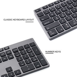 Clavier de bureau rechargeable multi-appareils personnalisé, Teclado Inalambrico, clavier espagnol sans fil, clavier Bluetooth - Product Image 2