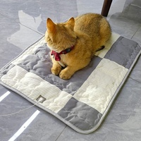 Tapis de lit pour animaux de compagnie en fibre d'argent respirant, de haute qualité, moderne, pour chien et chat, 46x46cm, portable, antistatique, lavable, durable
