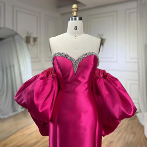 Serene Hill LA71923 <span class=keywords><strong>Abito</strong></span> <span class=keywords><strong>da</strong></span> <span class=keywords><strong>Sera</strong></span> Semplice Stile Sirena in Raso <span class=keywords><strong>Fucsia</strong></span> Senza Spalline con Scialle Abiti <span class=keywords><strong>da</strong></span> Cerimonia per Donne Iraq - Product Image 3