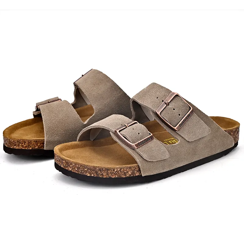 Birken sandales hommes femmes plat Colg pantoufles diapositives été liège en cuir véritable pantoufle préférée plage chaussure décontractée