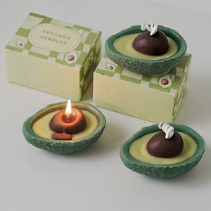 Velas aromáticas de cera de soja con forma de aguacate, creativas, hechas a mano, lindas, para decoración del hogar, recuerdo perfumado. - Product Image 3