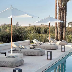 Tumbona Moderna de Cuerda para Hotel, Muebles de Exterior de Lujo para Resort, Tumbona para Piscina con Estructura de Aluminio, Set de Jardín, Tumbona de Cuerda para Villa - Product Image 1
