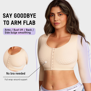 Débardeur gainant à <span class=keywords><strong>fermeture</strong></span> avant pour femme, soutien dorsal en X, amincissant les bras, gilet de compression <span class=keywords><strong>post</strong></span>-chirurgie, haut sculptant le corps - Product Image 4