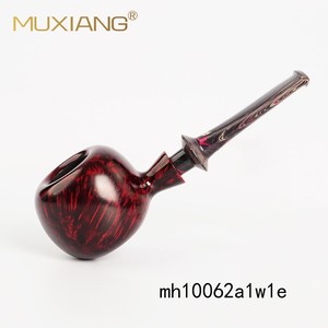Muxiang Tobacco Pipe Red Lacquer Finish Handmade Smoking Pipe For Men Gift - Product Image 5