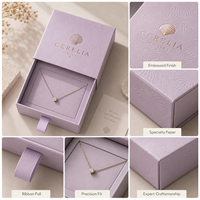 Boîte sur mesure en carton crème pour ensemble de colliers, avec insert incliné, étui rigide en papier, fabrication OEM